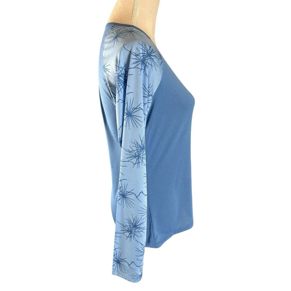 Patagonia Performance Base Layer Capilene Women's S Blue Geometric Long Sleeve